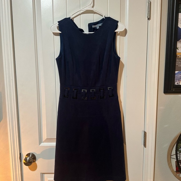 ANTONIO MELANI Navy Midi Dress with Cutout Detail - Picture 2 of 3